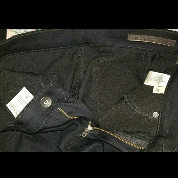 💣HP💥Rag & Bone Leather trim Grand Prix jeans - Picture 7 of 8